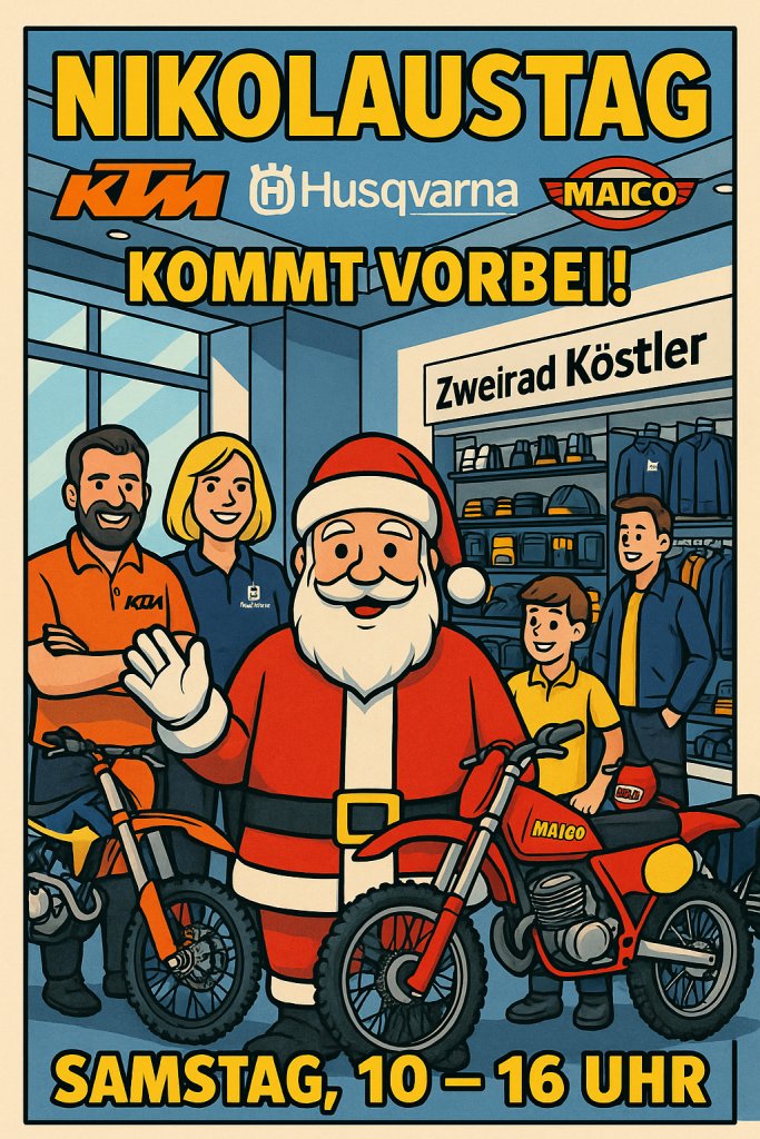 EINLADUNG ZUM NIKOLAUSTAG BEI ZWEIRAD KÖSTLER